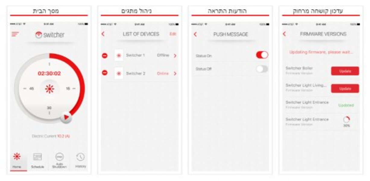 מפסק חכם לדוד שמש Switcher V2