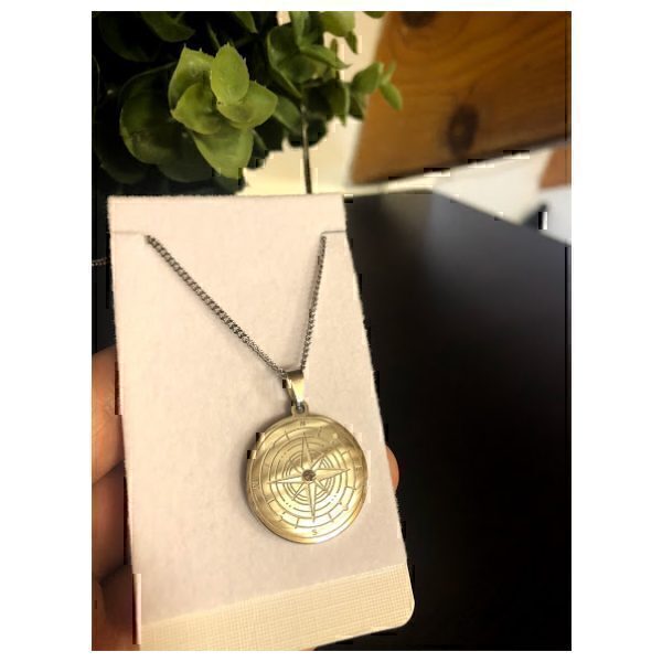 ⁦שרשרת לגבר עם תליון שושנת הרוחות⁩ – תמונה ⁦5⁩