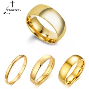 טבעת נירוסטה חלקה זהובה לזוגות 2/4/6/8 מ״מ