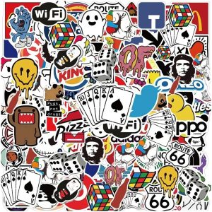 סט מדבקות לוגו לאופניים, סקייטבורד וסמארטפון