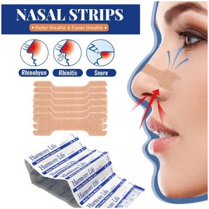 רצועות אף שקופות נגד נחירות להקלה על נשימה