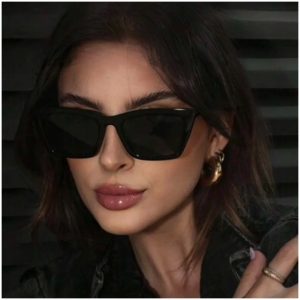 משקפי שמש מרובעים וינטג' יוניסקס – מסגרת שחורה