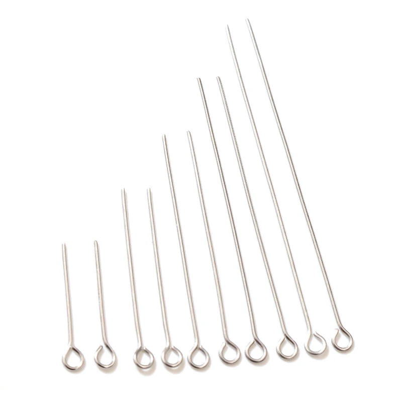 סיכות עין מנירוסטה ליצירת תכשיטים — חבילה 100 יח' (20–50 מ"מ)