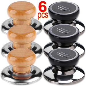 ידית הרמה מעץ לכיסוי סיר — עמידה בחום