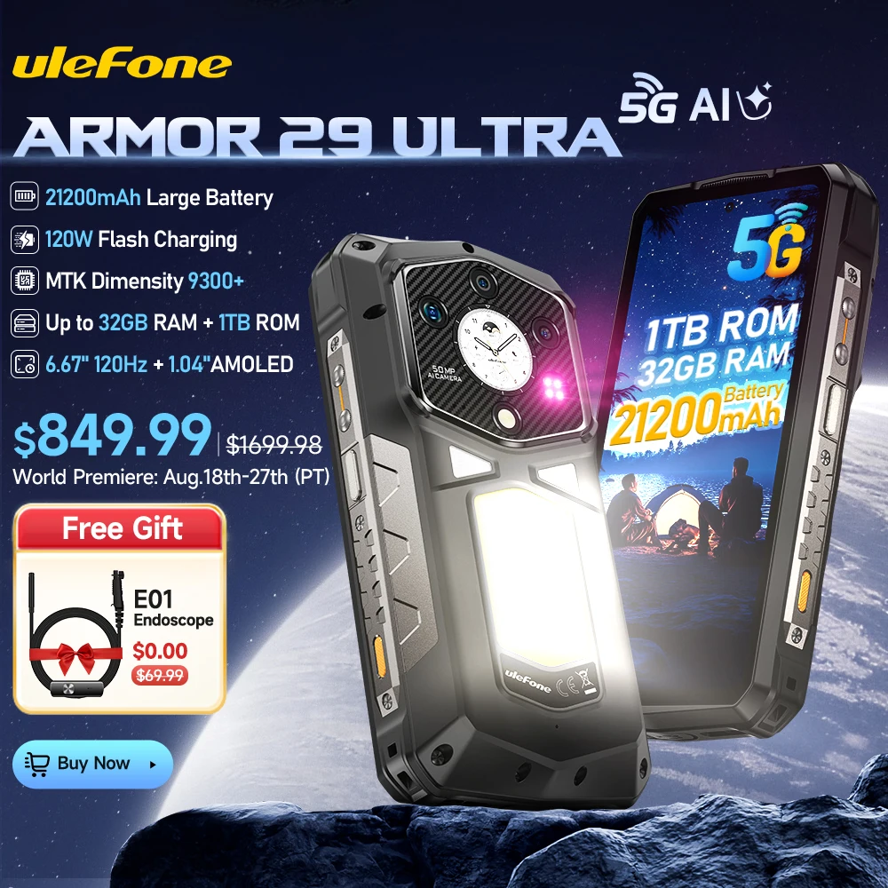 Ulefone Armor 29 Ultra 5G — טלפון קשיח עם מסך כפול